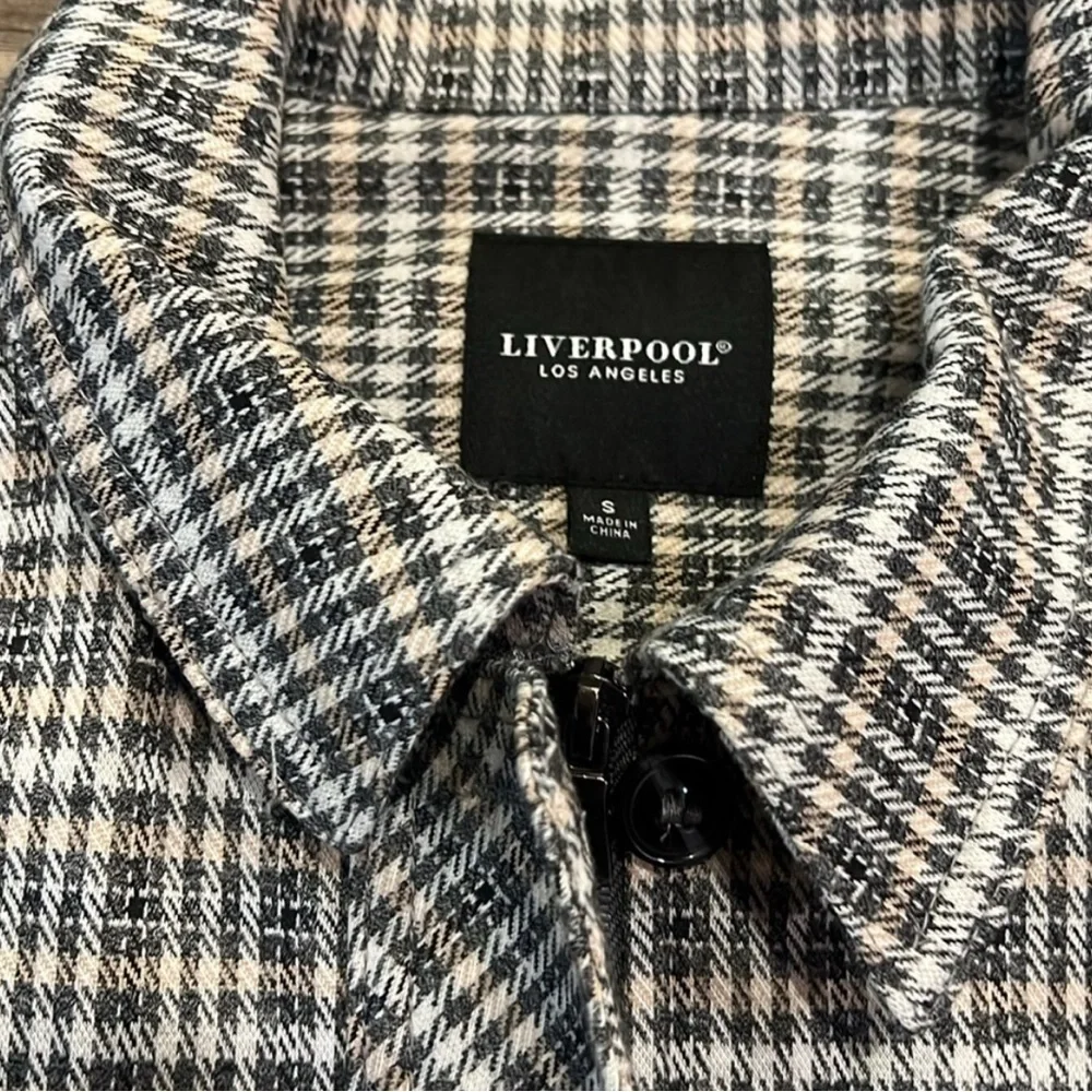Liverpool Plaid Black White Tan Jacket size Small - Picture 2 of 7